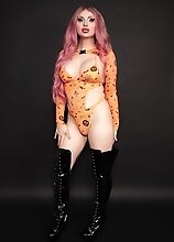 Bailey's the orange hot trans vamp for Halloween ready to suck your cock dry